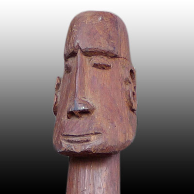 Asmat male figure carved from hardwood in the form of an erect penis