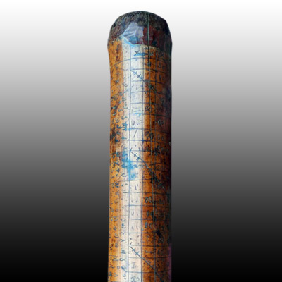 Batak Karo calendar (Porhalaan) scribed on a segment of bamboo