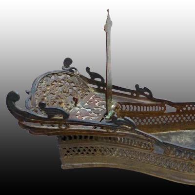 Kroe ceremonial bronze vessel in the form of an Islamic boat