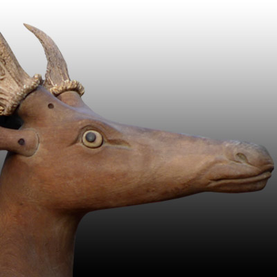 Beautifully carved and expressive Lombok ceremonial funerary deer