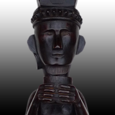 Nias wooden male ancestor figure or Adu Zatua