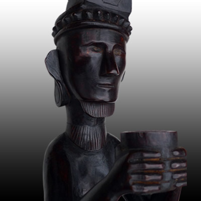 Nias wooden male ancestor figure or Adu Zatua