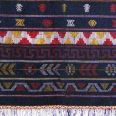 Sumatra Batak warp ikat shoulder cloth (Ulos Sadum)