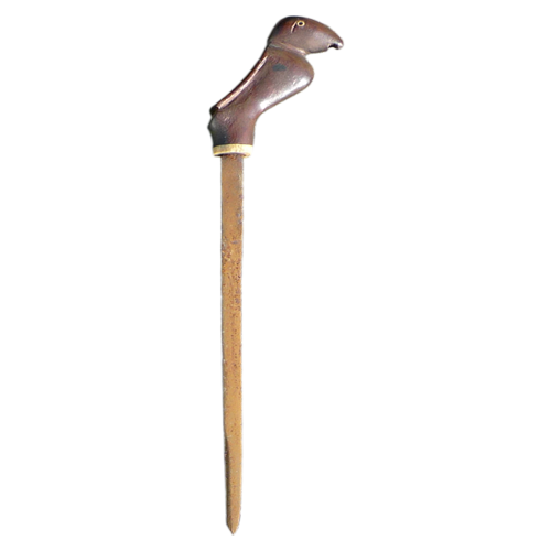 Iban sword stick with bird head handle