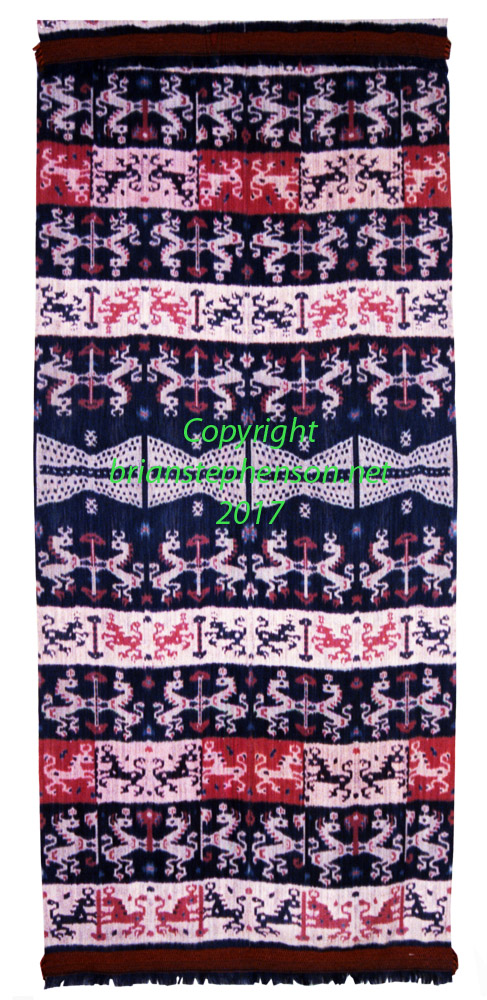 East Sumba mans warp ikat shoulder or hip cloth (Hinggi Kaliuda)